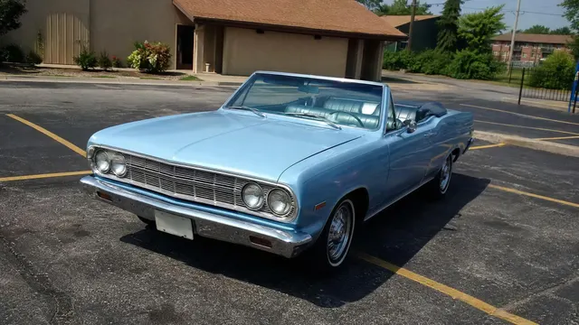 Source photo of a light blue classic convertible, 1 of 2, taken on a phone